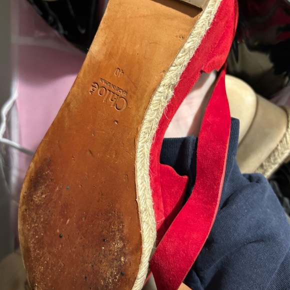 Chloe Lauren red platform wedges - Picture 3 of 3